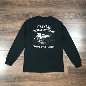 Harley-Davidson Crystal River Florida Mens Black Long Sleeve Shirt Size Medium